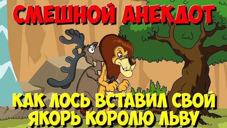 Анекдоты про зверей. Как Лось свой огромный якорь вставил Льву. Мультанекдот